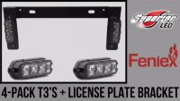 4- Pack T3's + License Plate Bracket 